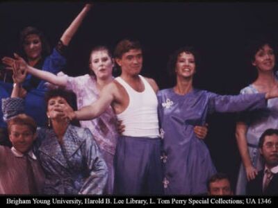 An image of some actors in the play Pajama Game