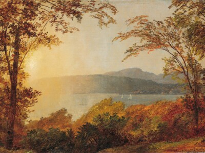 Jasper Francis Cropsey, “Sunset, Hudson River,” 1897