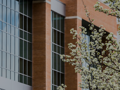 Engineering building in the spring