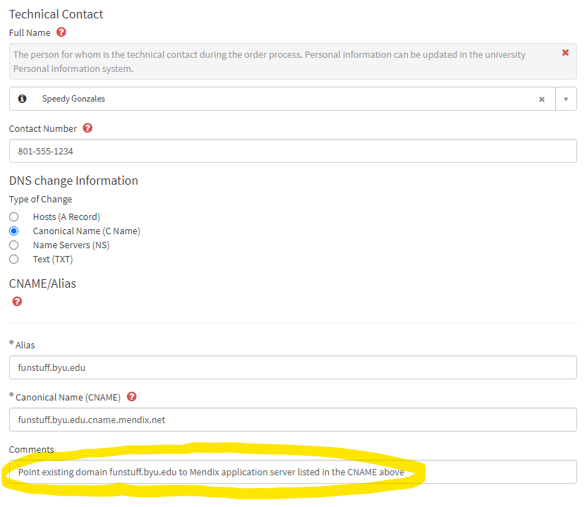 mendix modify custom domain dns cname order image