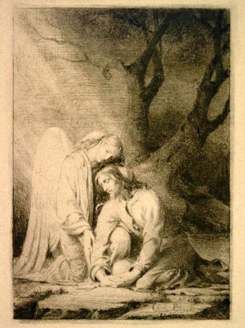 Carl Bloch, "Gethsemane," etching, 1880