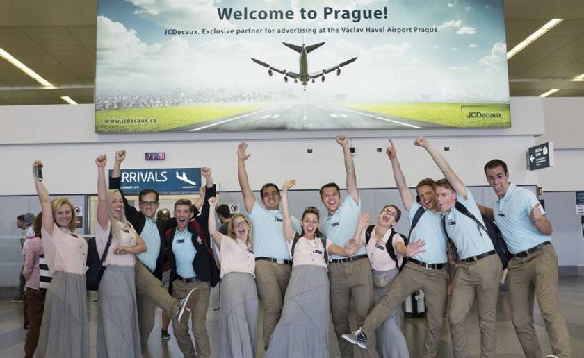 Members of Contemporary Dance Theatre arrive in Prague, Czech Republic