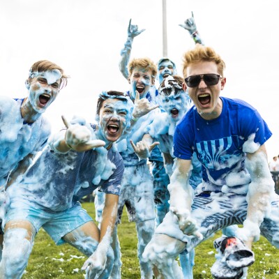 Students with Blue Foam