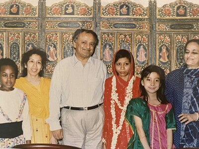 Tahira Carroll, San San, and Ashima Chaudhuri at the wedding of Mrs. Chaudhuri’s brother and San San’s sister.