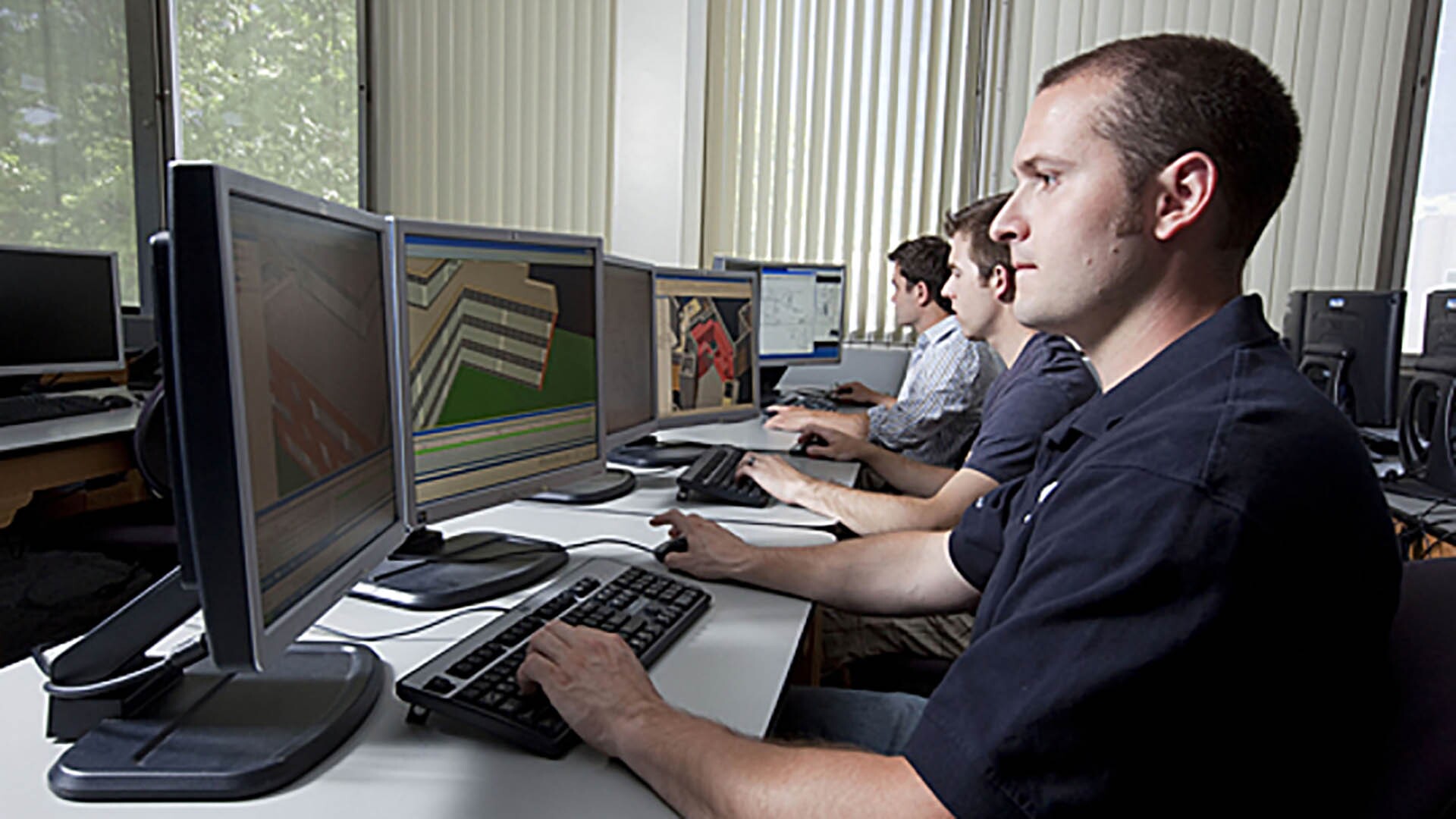 Student working at computer
