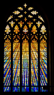 Window in a modern cathedral