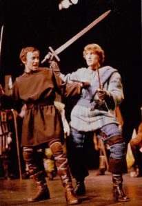 An image of two actors in the Hamlet play